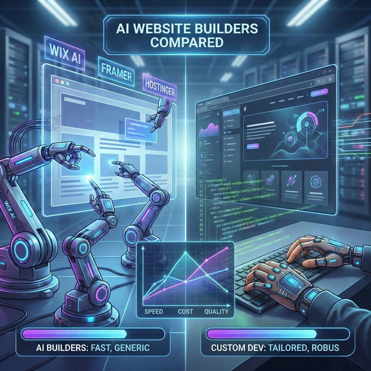 AI Website Builders Compared: Wix AI vs Framer vs Hostinger vs a Developer